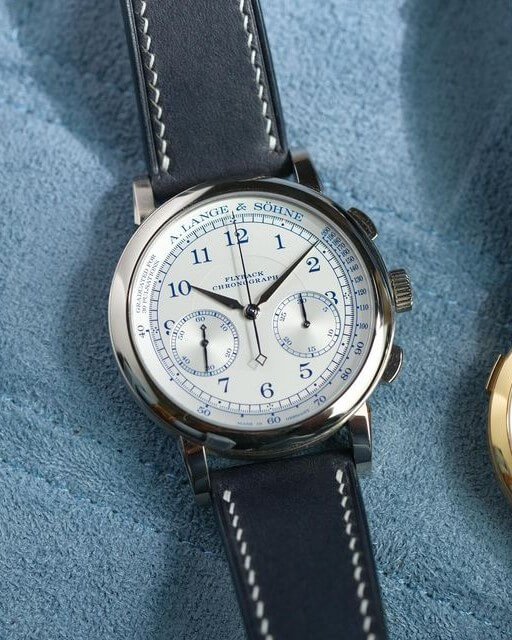 Lange and Sonne of a blue leather watch strap by Artisan Straps