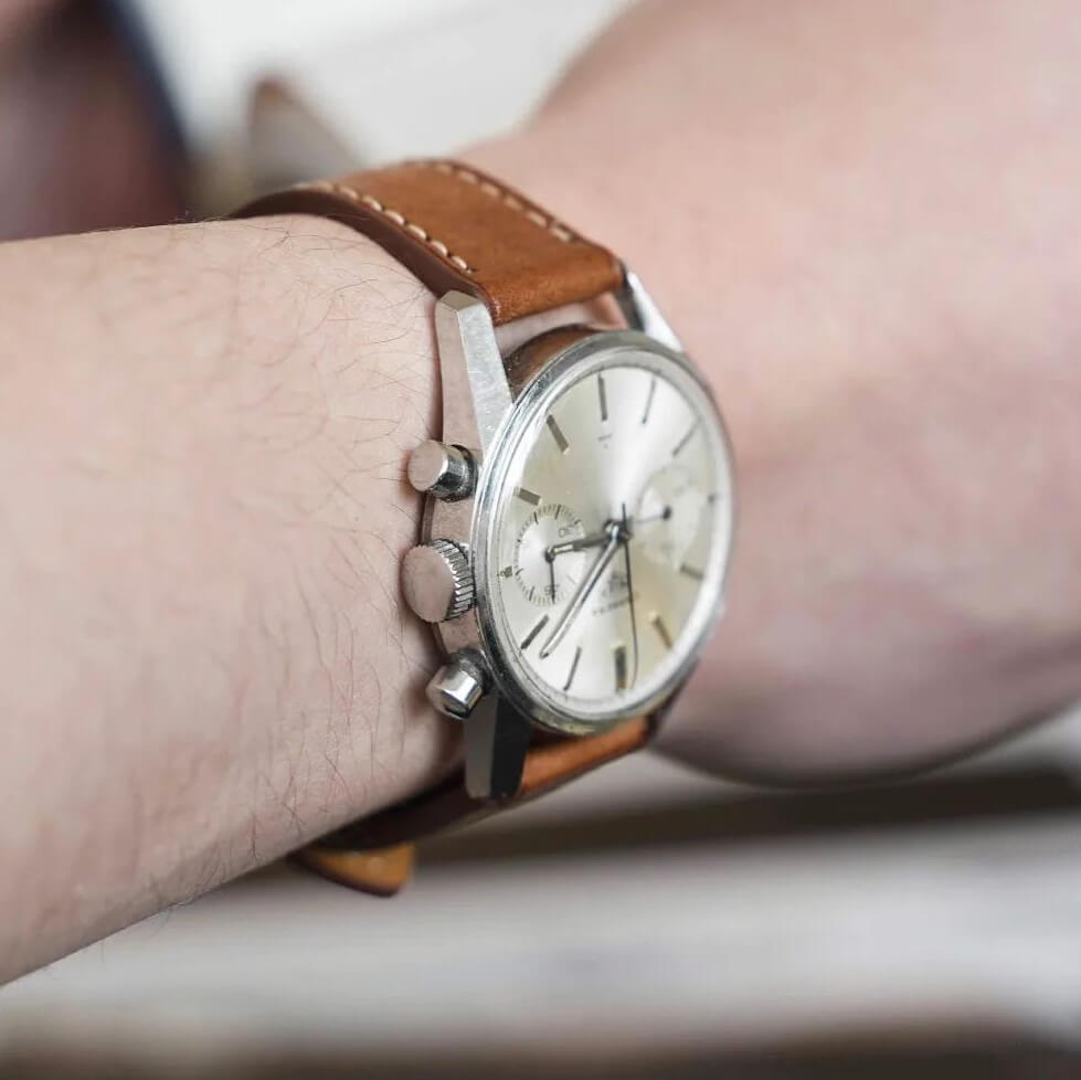 Band & Bezel brown leather watch strap