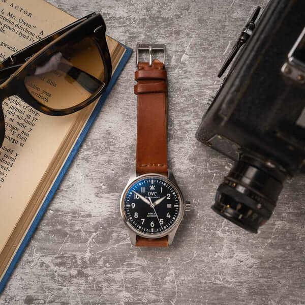 Bark and Jack Shell Cordovan brown leather watch strap