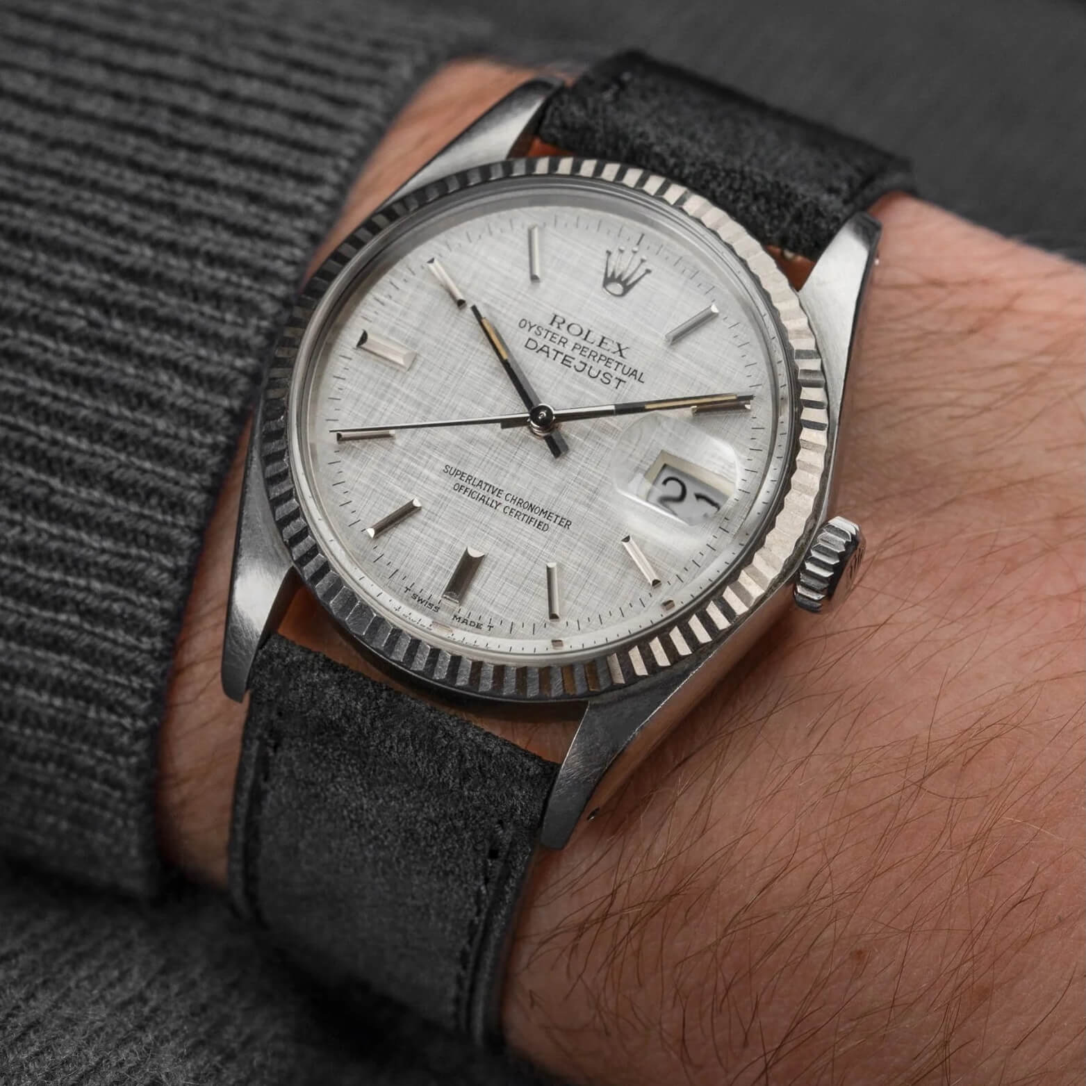 black suede watch strap