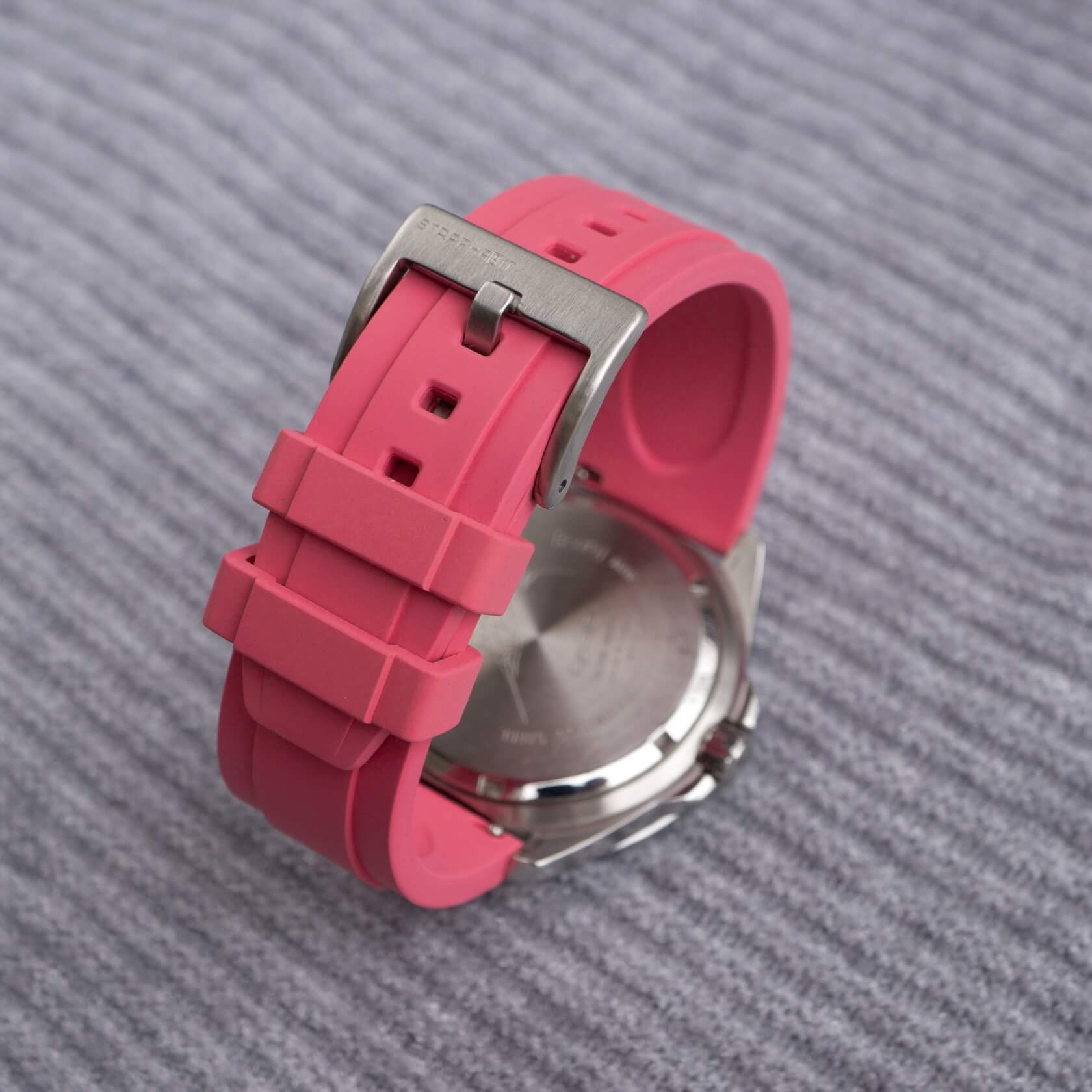 Pink FKM Rubber Strap by Brodinkee and StrapHabit