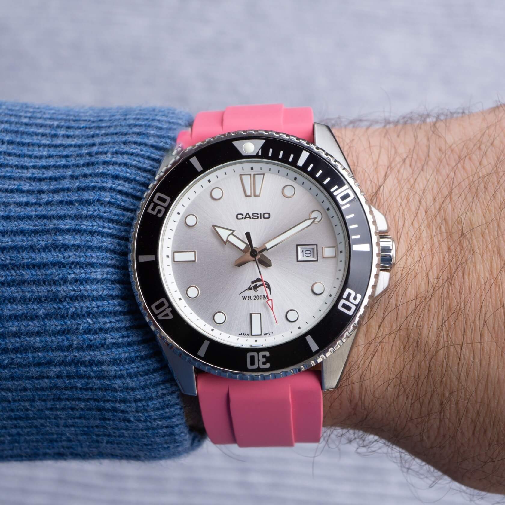 Pink FKM Rubber Strap by Brodinkee and StrapHabit
