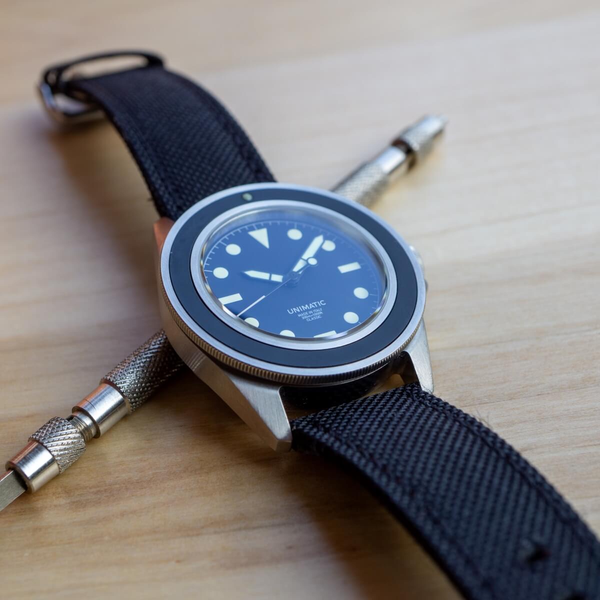 black canvas watch strap by singular straps