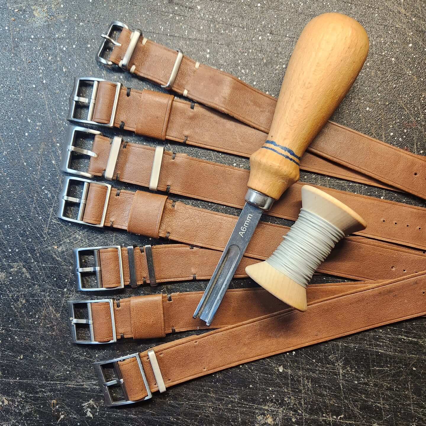 Leather watch strap by Chas In Time