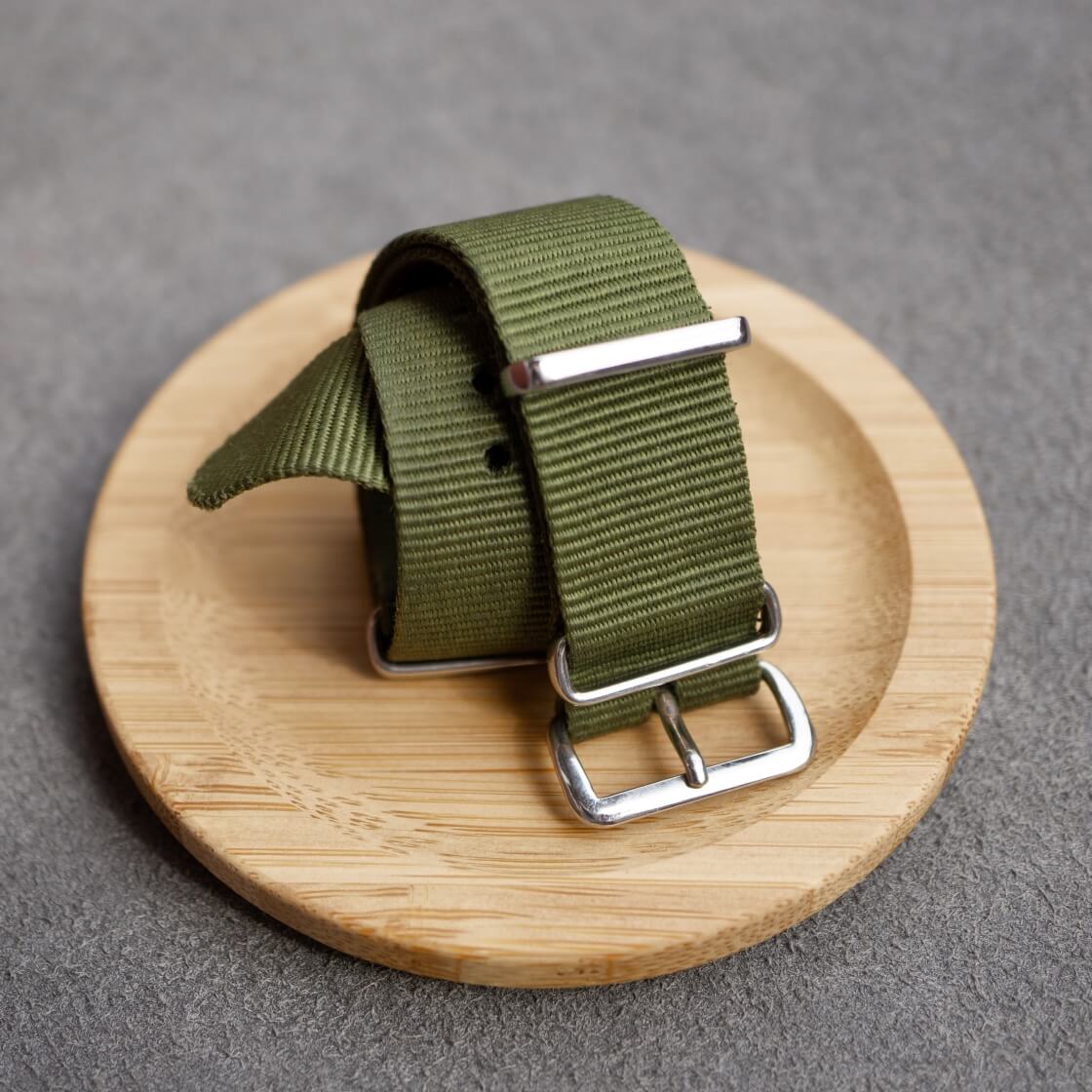 green crown and buckle standard nato strap