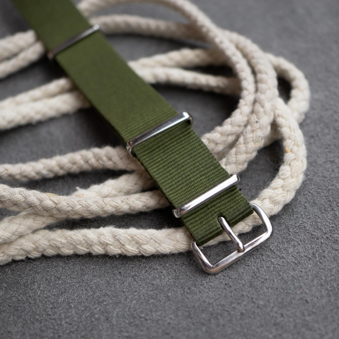 green crown and buckle standard nato strap