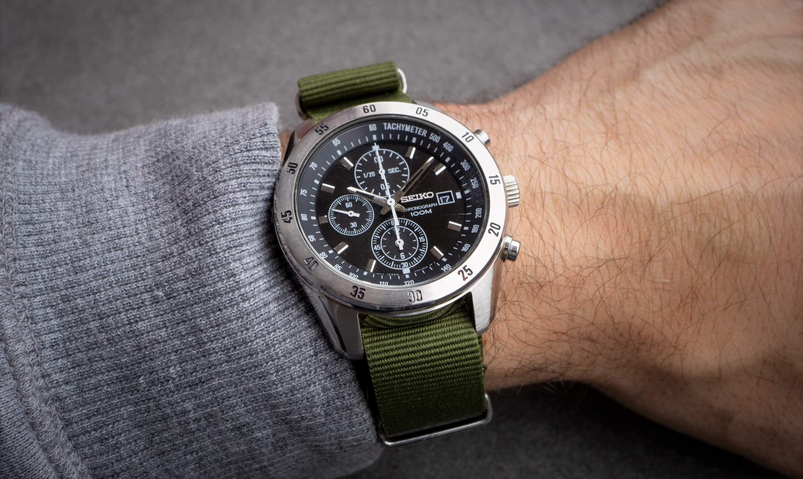 green crown and buckle standard nato strap