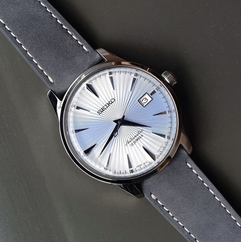 Grey leather watch strap by Esprit Nato