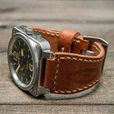 Custom made leather watch band for Bell and Ross by Fin Watch Straps