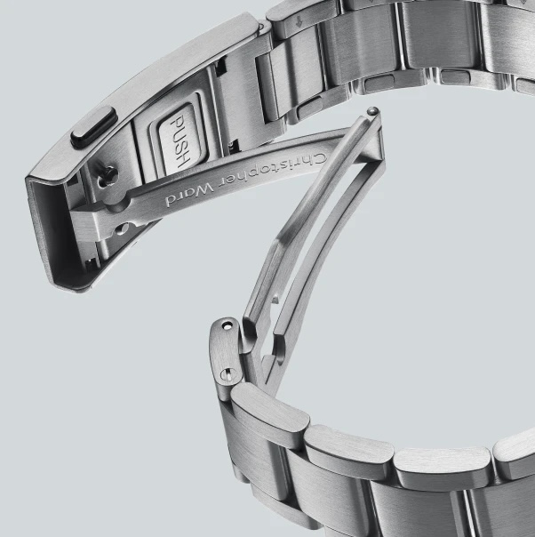 Christopher Ward iLink Bader three-link bracelet in brushed 316L steel