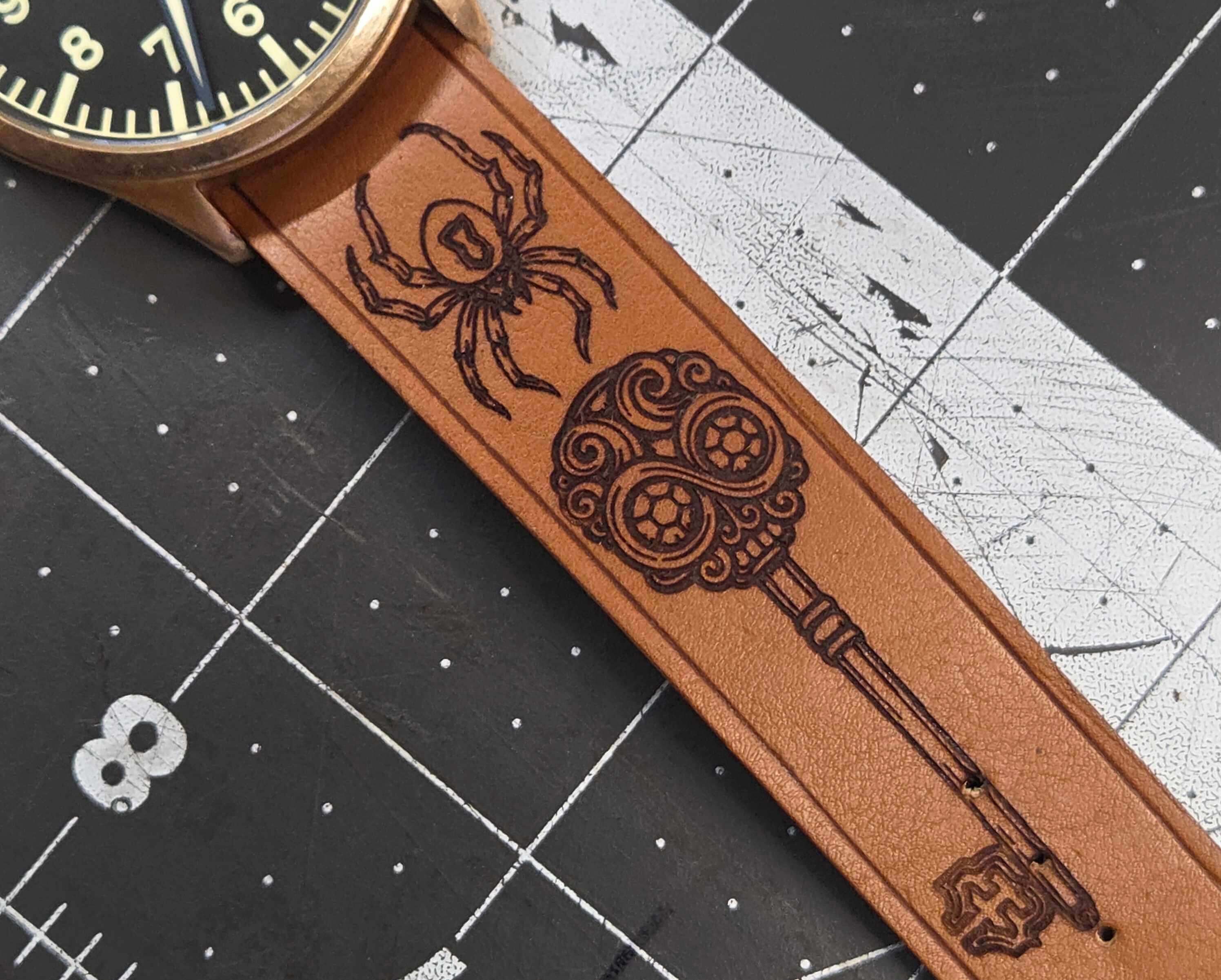 Chas in Time laser engraved watch strap