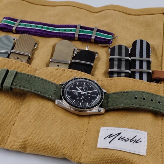 Mushi brown leather strap