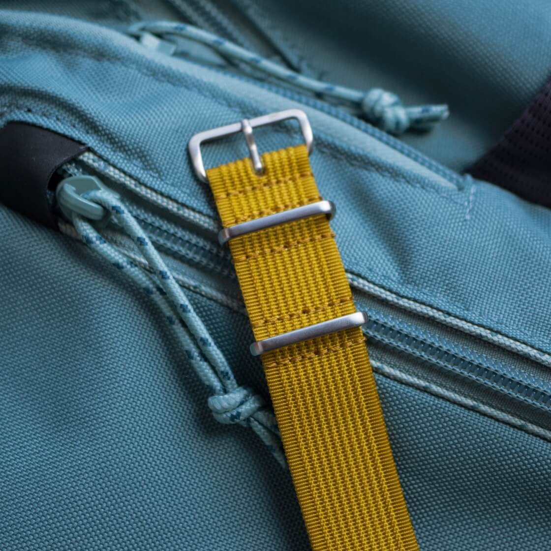 mustard yellow nylon strap