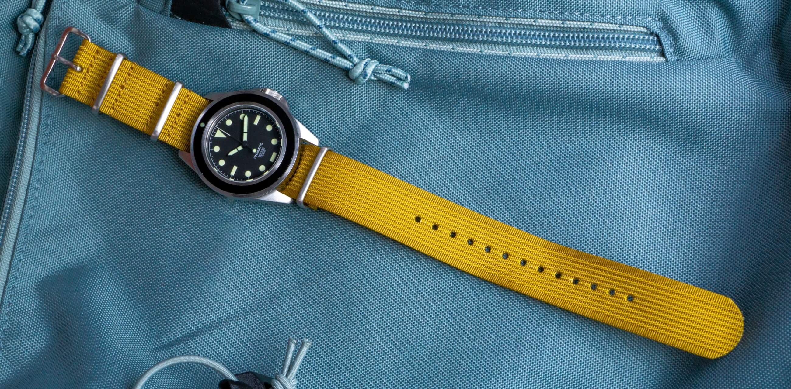 mustard yellow nylon strap