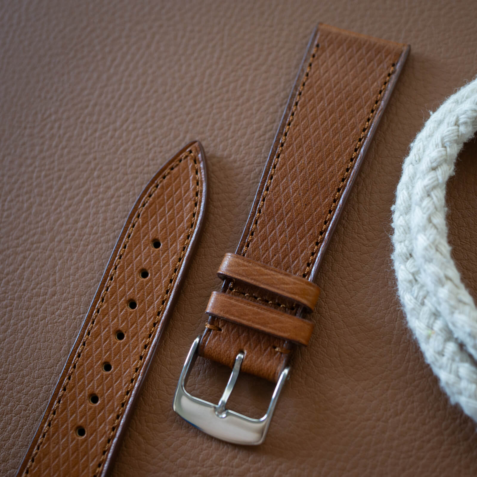novonappa brown leather watch strap