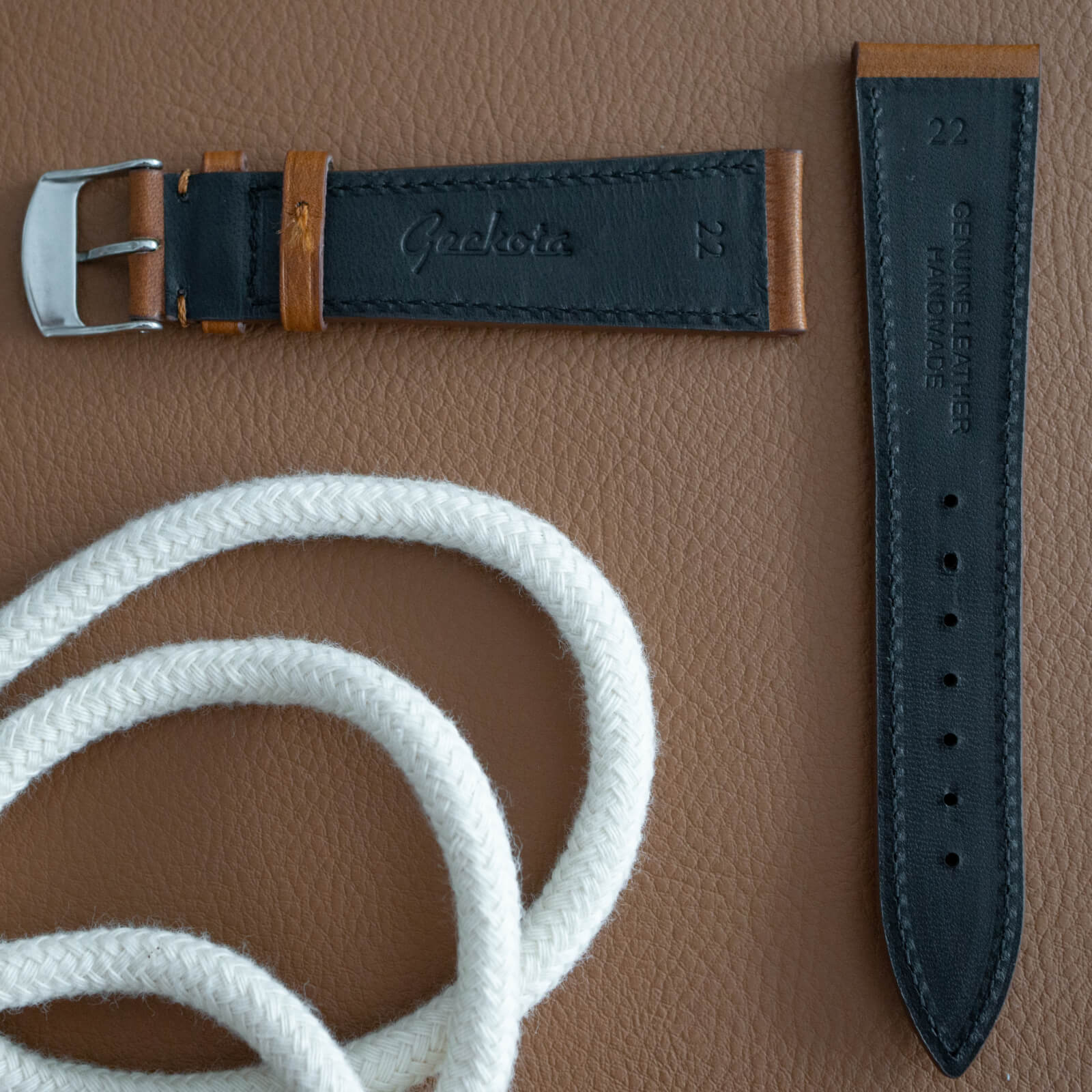 novonappa brown leather watch strap
