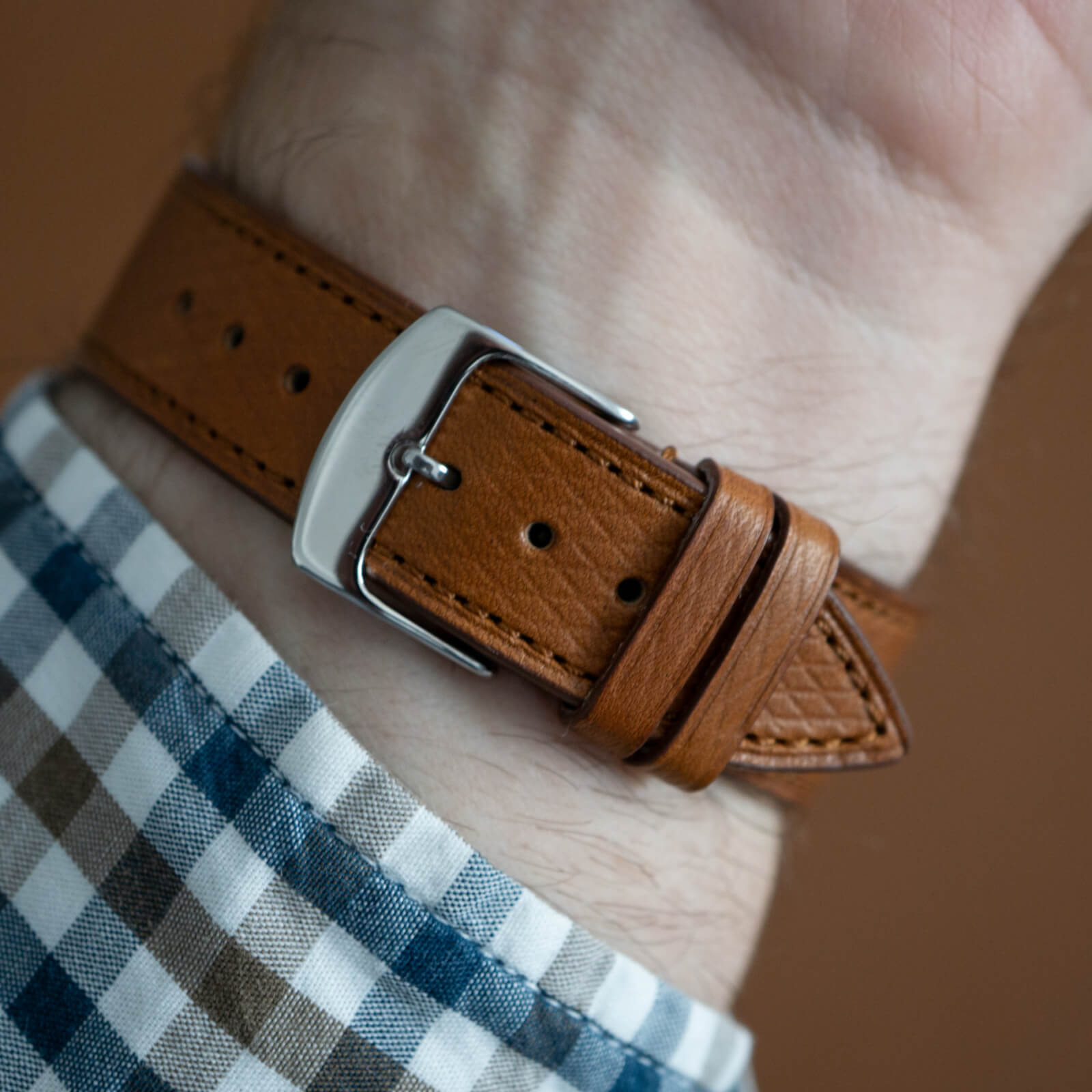 novonappa brown leather watch strap