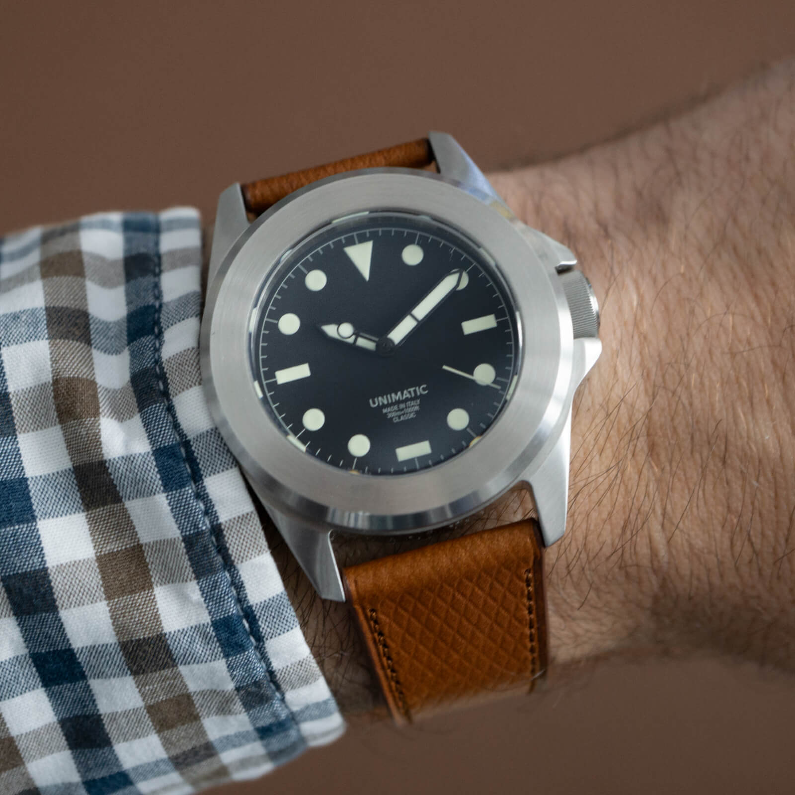 novonappa brown leather watch strap