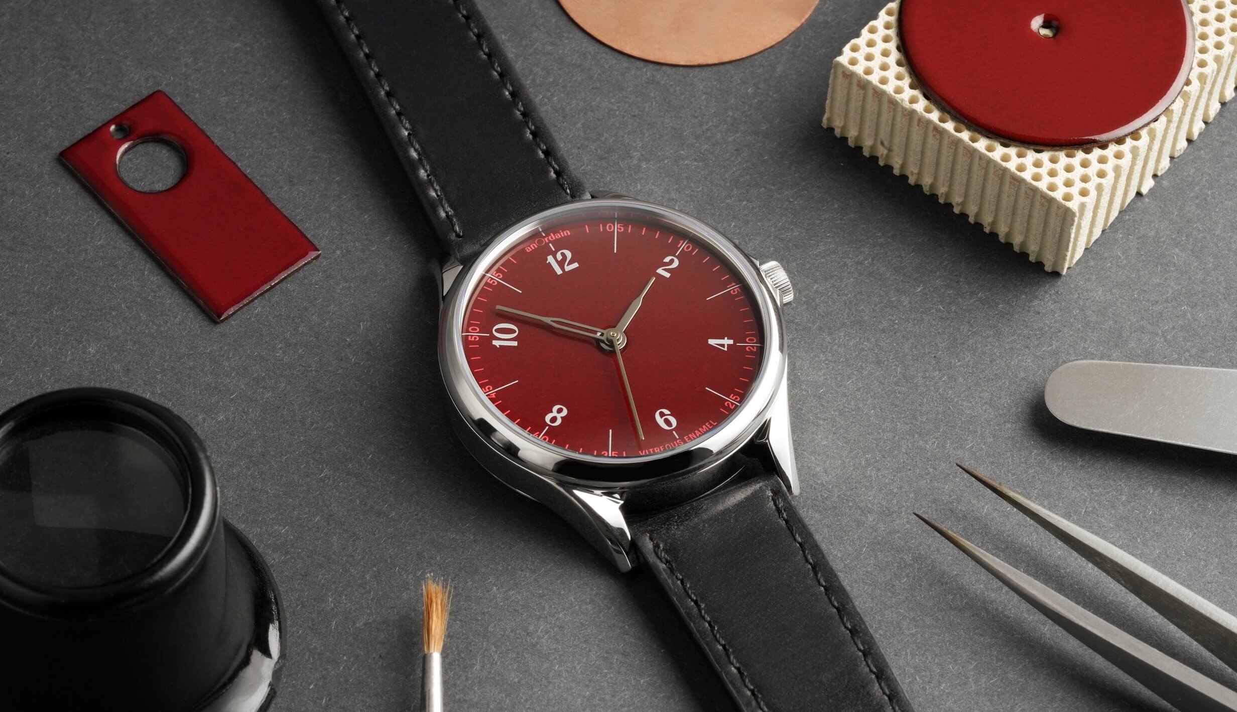 ox blood enamel dial anOrdain