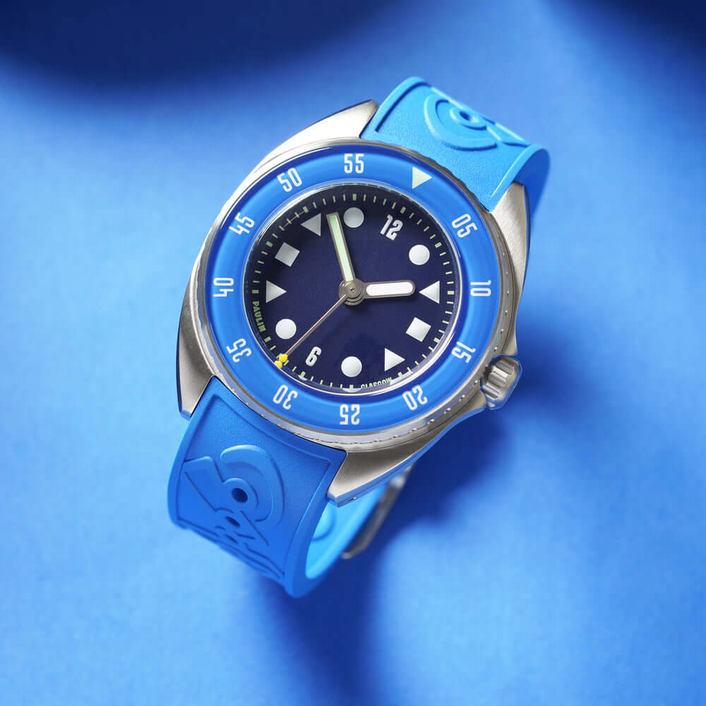 Paulin Mara blue rubber strap