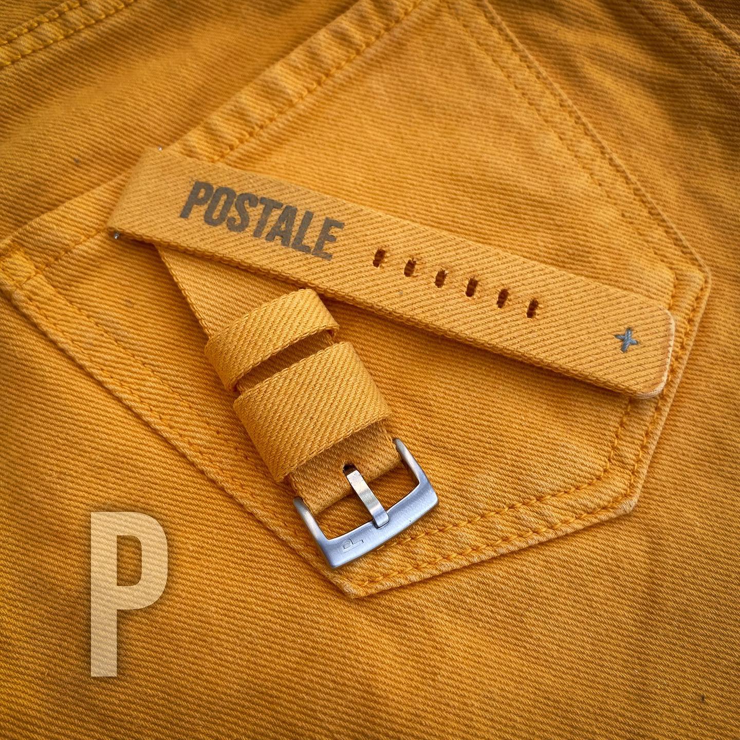 Postale canvas strap in yellow color