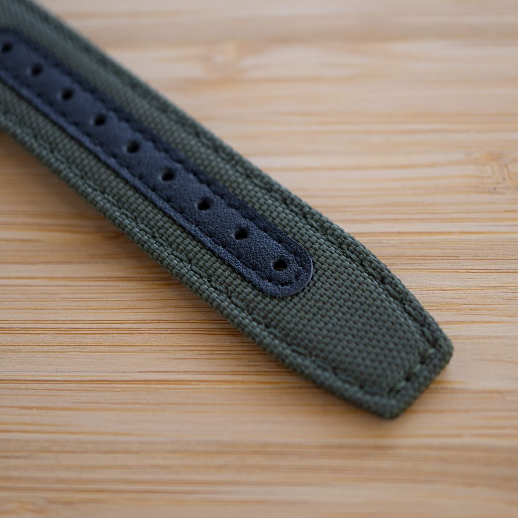 There is a thin patch of leather that serves as a protective layer above the holes