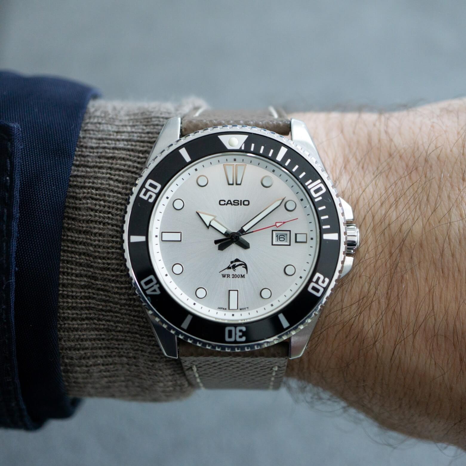 Sestriere Leather Watch Strap with Casio Duro