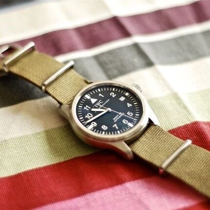 Singular Straps olive nato strap on IWC Mark XV