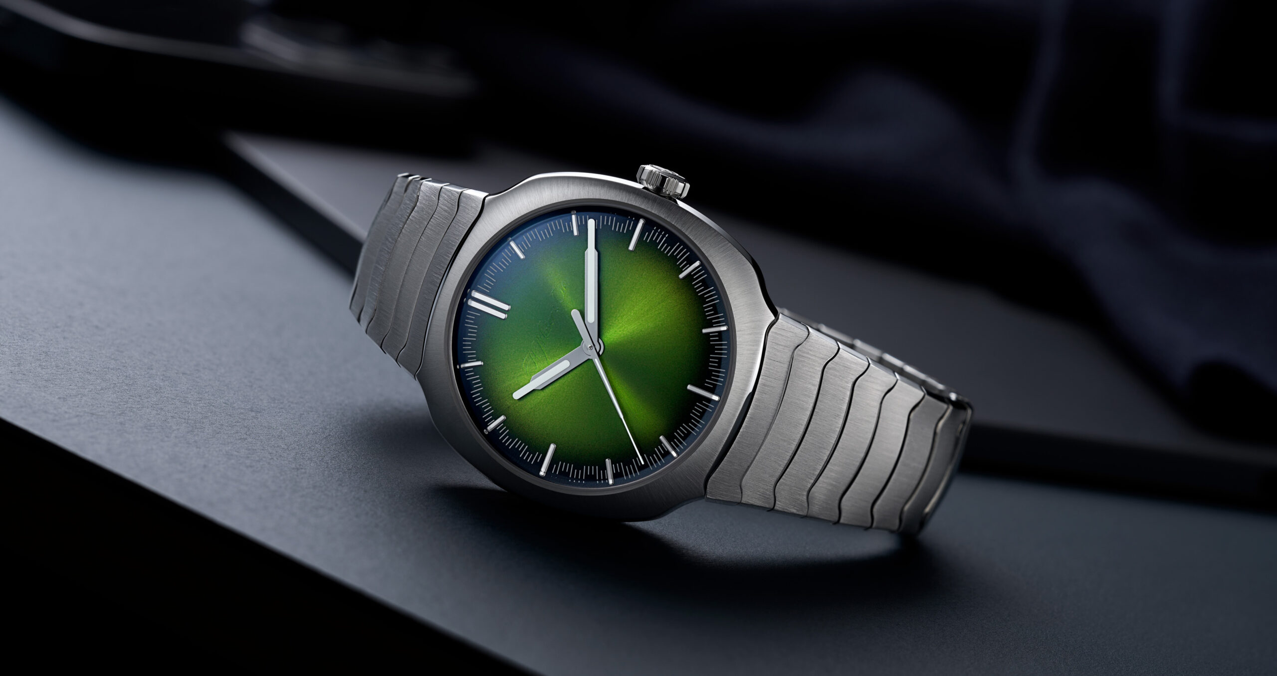 H. Moser & Cie. Streamliner on a bracelet