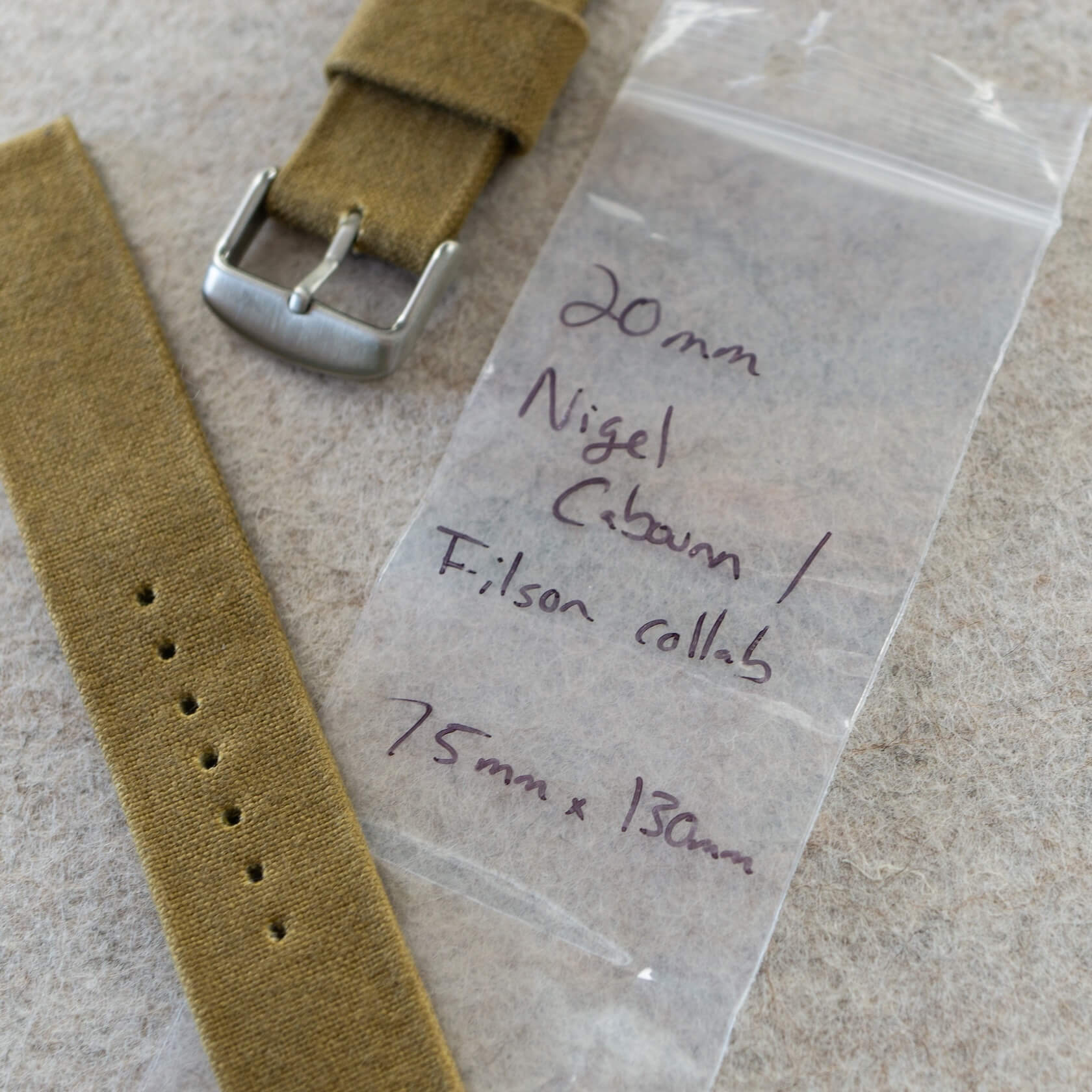 Filson x Nigel Cabourn substation waxed canvas strap