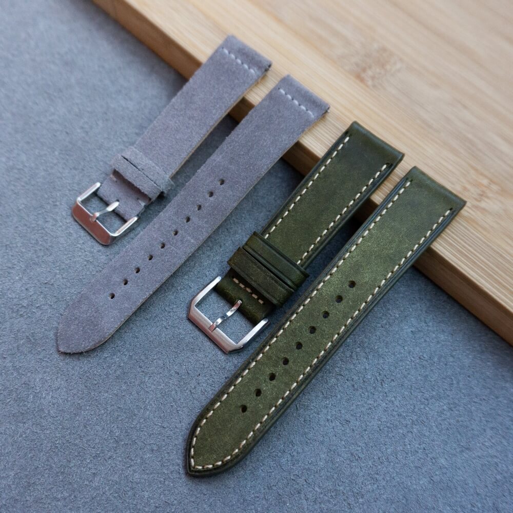 suede and nubuck leather watch straps in cloth 