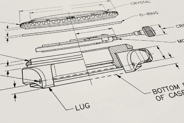 lug holes below the plane of caseback