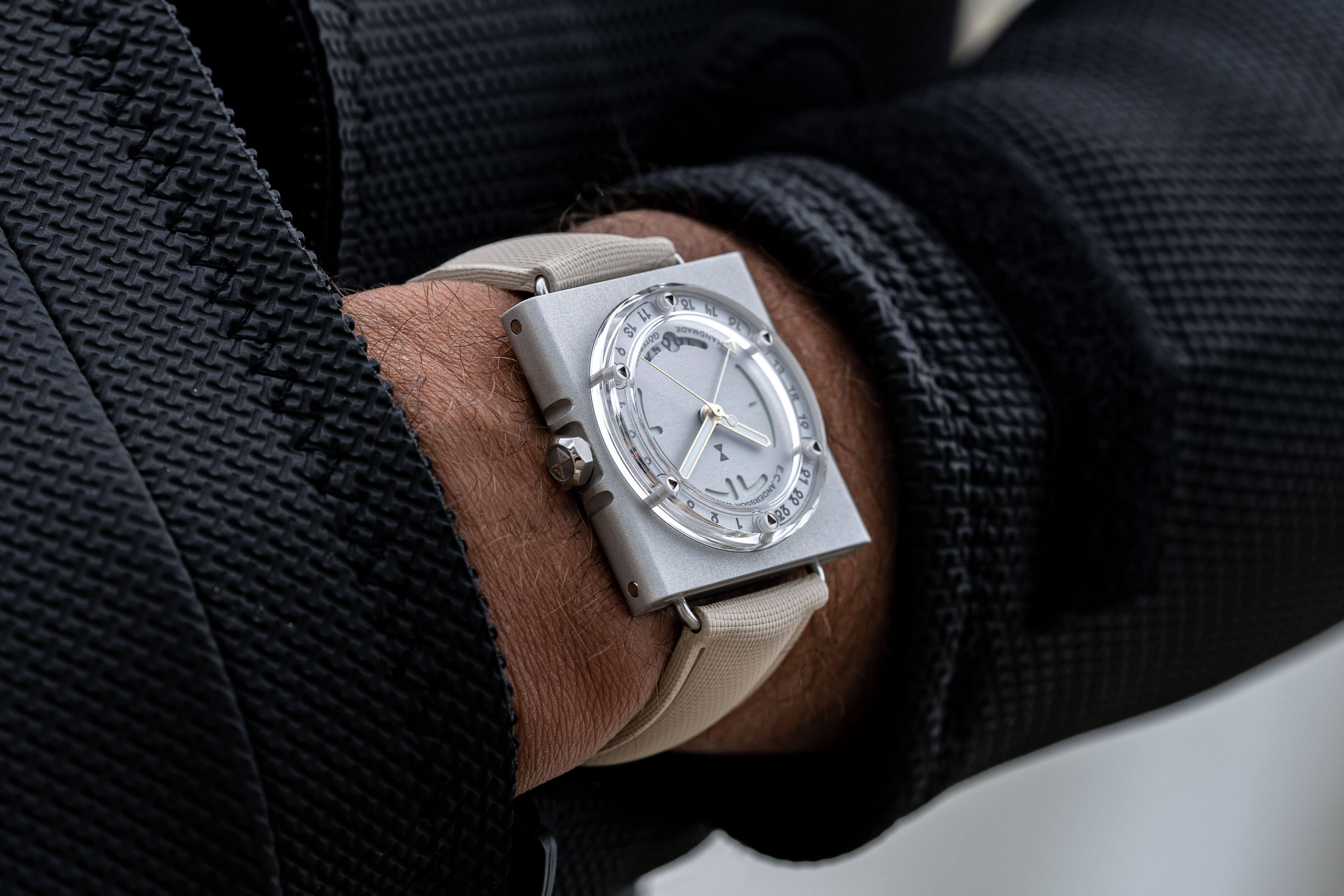 E.C. Andersson Timepod watch on a rubber strap