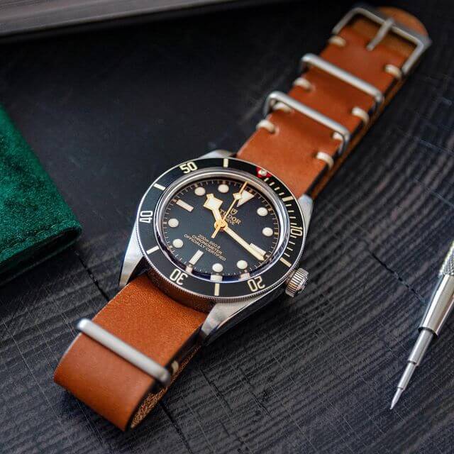 Tudor BB58 on brown leather strap by Two Stitch Straps