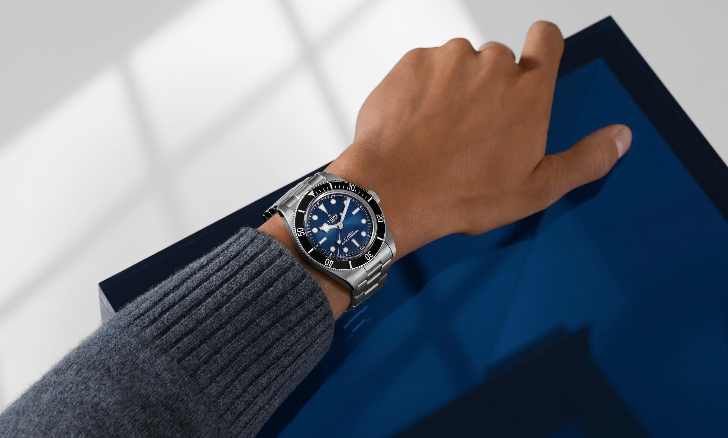 tudor black bay 68 on a bracelet with a t-fit clasp
