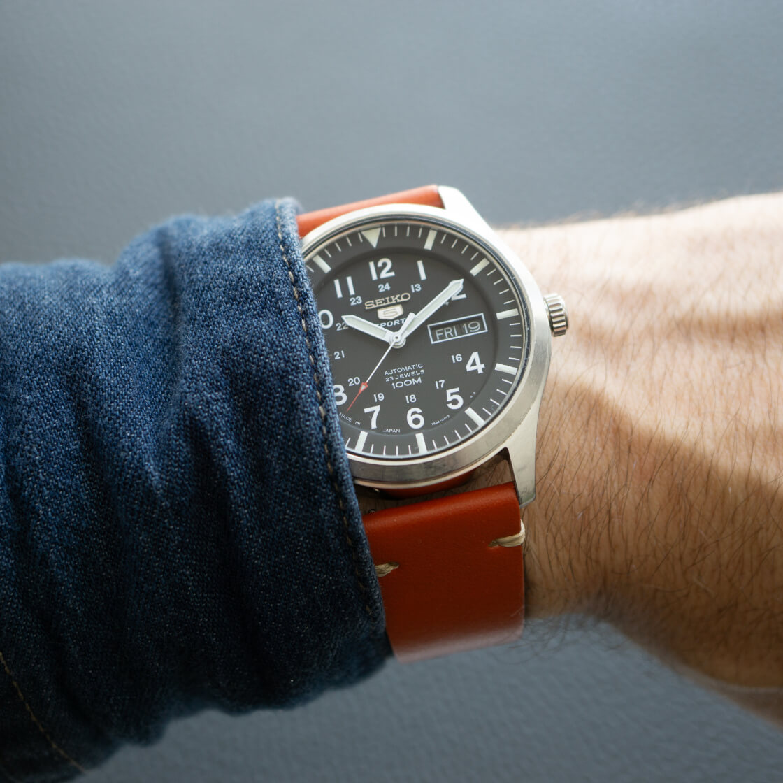 V-Stitch Vegan Leather Strap
