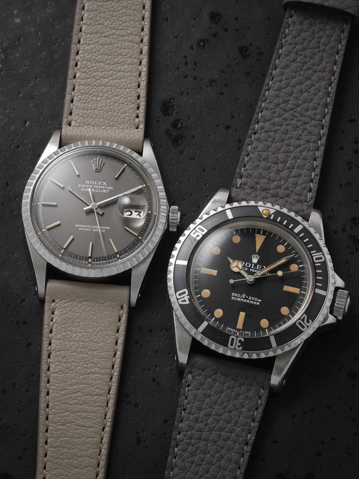 leather watch straps on Rolex watches by Veblenist