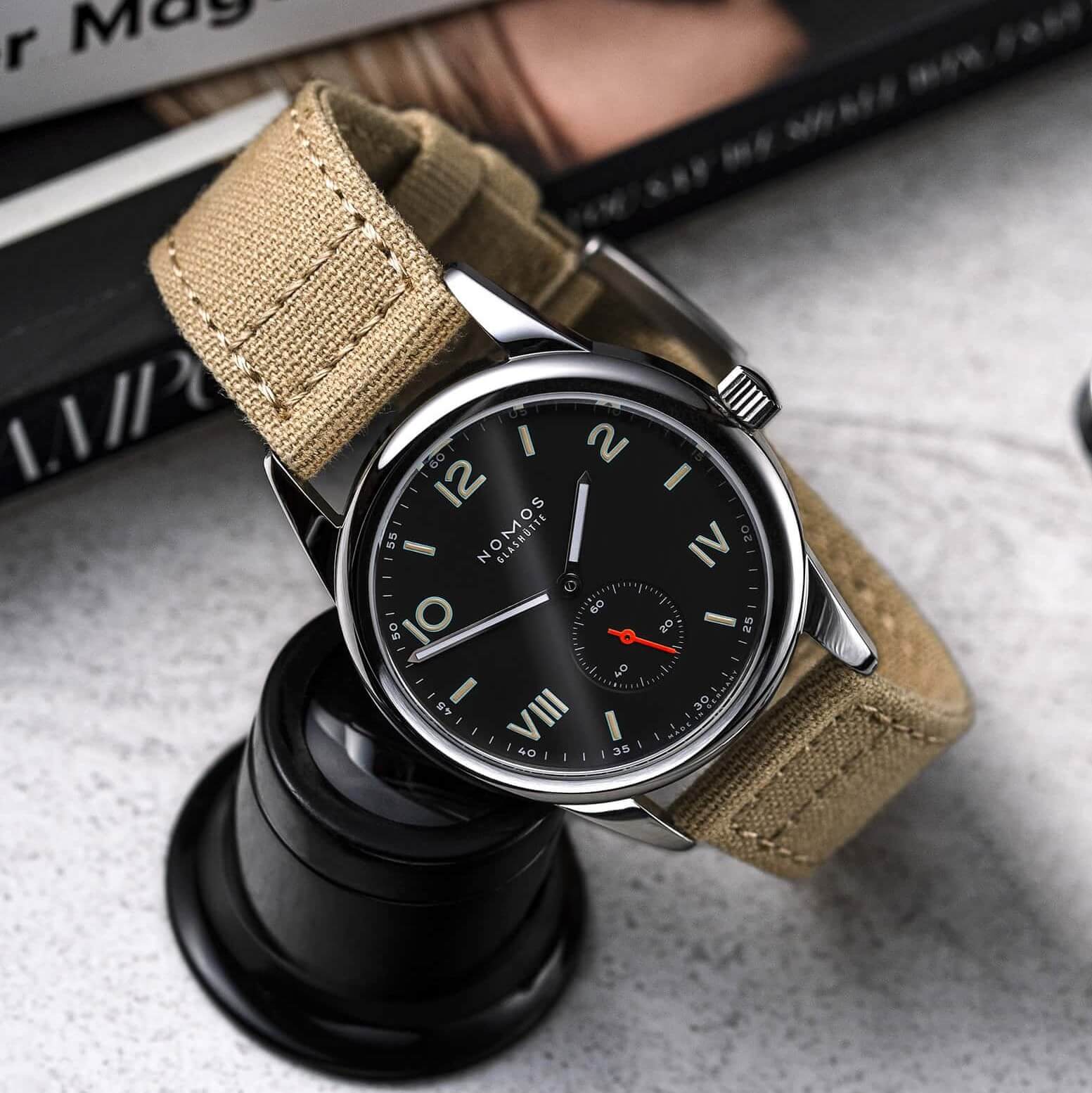 Nomos on beige canvas strap by Watchbandit