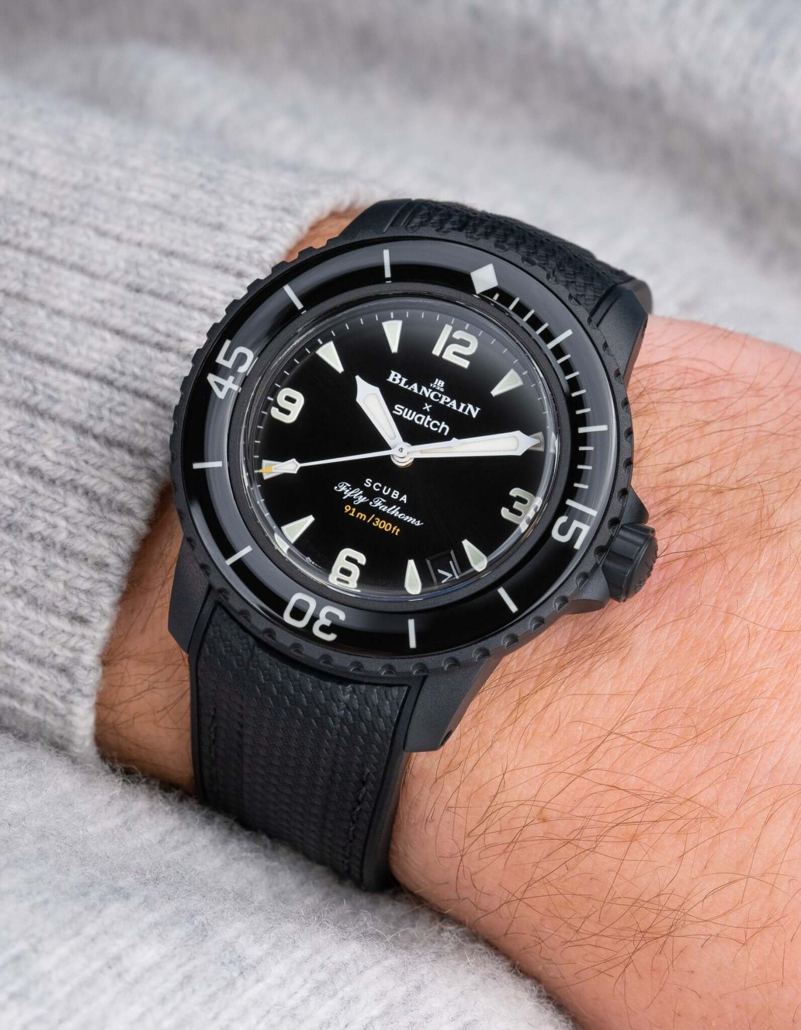 Wristbuddys fitted rubber strap for Blancpain X Swatch
