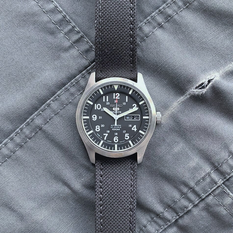 Barton Watch Bands Grey Camouflage | Crafted Canvas