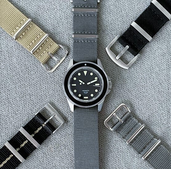 One-Piece Black Nylon Strap & Steel Buckle – Wolbrook Watches