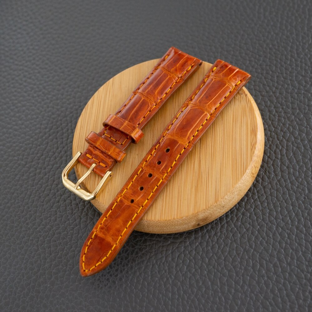 Brown alligator leather strap