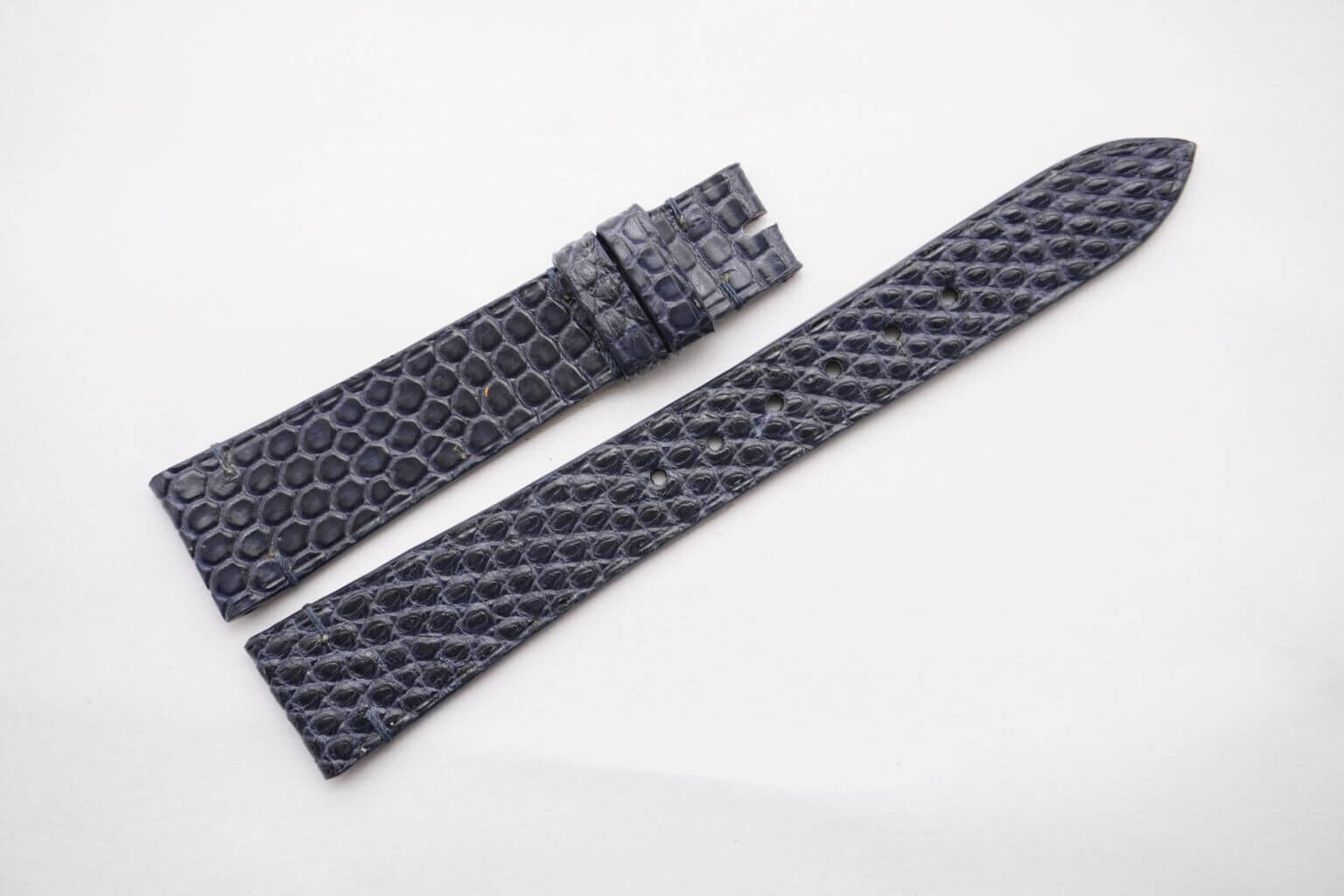 Black snakeskin leather watch strap by Zic Zac Leather